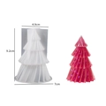 Siliconen kerstboom mal voor kaarsen, afmeting 9,2 cm hoog en 7 cm basisdiameter - Gestreepte Kerstboom-Klein / Wit