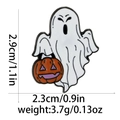 Ghost holding pumpkin enamel pin with measurements 2.9cm height and 2.3cm width - Ghost with Pumpkin Lantern (C2824-8)