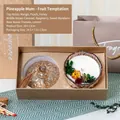 Amber glass scented candle with dried flowers and luxury gift box packaging - Pineapple Chrysanthemum