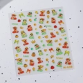 Stickers à ongles 3D en relief avec motifs serpents mignons et cœurs, modèle M-630 - Style de Colle Gelée M-630