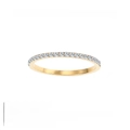 Eternity birthstone ring in 14K gold finish with 22 paved crystals on stainless steel - US5 / April White - Gold