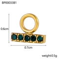 Exquisiter Goldanhänger mit fünf grünen Edelsteinen, 0,6x0,7 cm für DIY-Schmuck - T-Stab Grüner Stein (BP00033B1) / 0.7x0.6cm / 0.5g