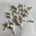 Macro shot of silver frosted ball stud earrings showing textured surface and pins - 925 Silver / Frosted 5MM Ball (Silver)