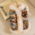 Gilet in peluche Fair Isle per gatti blu e marroni con doppi anelli a D in metallo - XS / Marrone Lomi