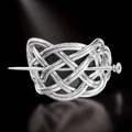 Barrette à cheveux nœud celtique vintage avec pic en métal argenté sur fond noir - Argenté