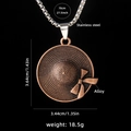 Western style stainless steel necklace with bronze cowboy hat and bow pendant - Bowknot Straw Hat (Red Copper) + 70cm Stainless Steel Chain