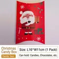Christmas Santa pillow candy box with festive illustrations, 16x11cm single pack gift wrap - Santa Gift