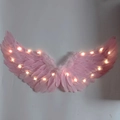 Dettaglio di ali d'angelo in piume rosa con stringhe luminose a LED per bambini - Rosa - Luce LED Calda