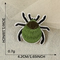 Cartoon spider embroidery patch in green and black color, 4.2x3cm iron-on animal badge - Green Spider