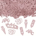 Roségold Glitzer Konfetti Set mit Sternen und Endlich Schulkind Text für die Einschulung - Roségold