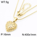 Collana con ciondolo a cuore dorato, trama intrecciata e zircone brillante su catena snake - Collana dorata (KN287668-KFC)