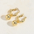 Orecchini a cerchio dorati con pendenti a sfera in metallo lucido con finitura a specchio - Sfera Oro 14K