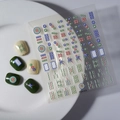 Autocollants à ongles mahjong en relief 3D avec motifs classiques sur un plateau blanc - Style de Motif Mahjong (FEB-625)