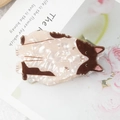 Pince à cheveux chat mignon en acétate nacré blanc et marron pour coiffures élégantes - Chat lion patchwork