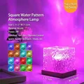 Square water ripple ambient lamp with 16-color remote control and purple lighting effect - 16 Colors Dynamic + Remote