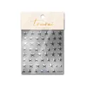 Silver laser star nail stickers with reflective metallic finish for DIY nail art design - To841 / Silver