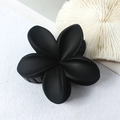 Minimalist matte black flower hair claw clip for women with a sleek 5-petal design - Matte Black