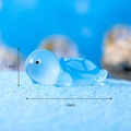 Luminous miniature blue resin turtle figurine with dimensions 1.3cm by 3.4cm - Large / Blue