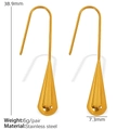 Orecchini a gancio a goccia dorati in acciaio inossidabile con finitura lucida - Stile a Goccia d'Acqua Piena (EH571) / Oro