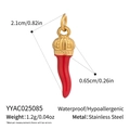 Detailed specs of koi fish pendant in 18K gold stainless steel showing size and weight - Red Chili Shape (YYAC025085)