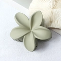 Matte sage green plumeria hair claw clip with a floral design on white background - Matte Sage Green