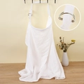 White cotton gauze nursing cover with adjustable neck strap and D-ring buckle - Pure White with Metal Buckle