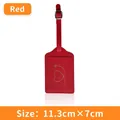 Red thick PU leather luggage tag with golden airplane and heart pattern design - Red