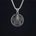 Collana retrò in acciaio inossidabile con ciondolo stella e teschio su catena intrecciata - Ciondolo + Catena Coordinata
