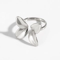 Polished silver butterfly ring made of stainless steel with a sleek minimalist design - One Size / Silver (PB694)