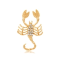 Vintage gold scorpion brooch with white rhinestones and detailed animal design - Scorpio