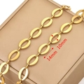 14mm gold stainless steel oval link chain for DIY jewelry making and necklaces - Widened Oval Link 14x10mm / Gold