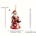 Ciondolo Babbo Natale in acrilico per interni auto e decorazioni casa, altezza 8 cm - Babbo Natale