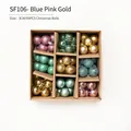 99PCS Christmas balls set in blue, pink, and gold with matte and glitter finishes - Sf-106 - Blue Pink Gold
