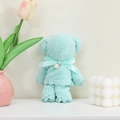 Mint green coral fleece towel bear with elegant pearl ribbon for wedding gifts - Light Green Bear / 30*30 (with Balls And Pearls)