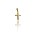 Retro 24k gold-plated stainless steel cross pendant with a polished finish - DZ09 (Cross) / Gold