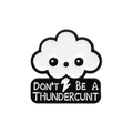 Épingle en émail nuage blanc avec bannière à message impertinent noir et blanc - Style Nuage Souriant (QHXZ089)