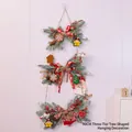 90cm three-tier Christmas tree hanging garland with snow needles and festive ornaments - 90cm 3-Tier Hanging Tree