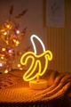 Banana shaped LED neon light with yellow base for decorative indoor night lighting - Banana (Dual-color) With Base