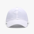 White quick-dry baseball cap with laser-cut ventilation holes for outdoor breathability - White