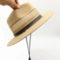 Cappello di paglia kaki con corona a rete traspirante e cinturino marrone effetto coccodrillo - Taglia unica / Cachi