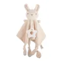 Organic cotton baby security blanket with rabbit design and star-shaped teether toy - Rabbit