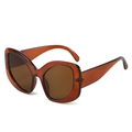 Oversized butterfly sunglasses in translucent tea brown finish with matching lenses - Regular / Tea Frame Tea Lens