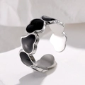 Silver Heart Linked Filled Black Style (JR276)