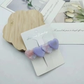 Floral acetate heart spring hair clip with purple and pink marble design for women - Light Purple & Pink Marble