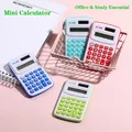 Cute mini 8-digit office calculators in pastel colors with solar power for school - Random Color