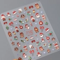 Autocollants ongles 3D Noël avec Père Noël et rennes sur la planche MN-346F - Style de Relief Stéréoscopique 3D / MN-346F-Nouveau Relief