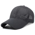 Dark grey breathable full mesh baseball cap with classic side embroidery for men - Adjustable / Dark Gray