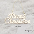Christmas gold metal hanging sign Merry Christmas tree decor festive party supplies - Iron Letter Plate / 13.5cm / 11g / Gold