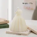Wedding dress shaped scented candle in cream white with delicate skirt pleat details - Wedding Dress Shape(69) / Cream White
