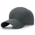Minimalist dark grey cotton baseball cap with curved brim and six-panel structure - Dark Gray